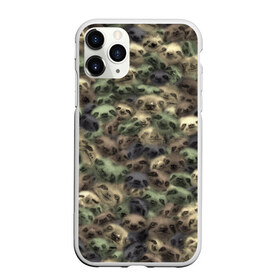 Чехол для iPhone 11 Pro Max матовый с принтом Камуфляж с ленивцами в Белгороде, Силикон |  | sloth | бездельник | джунгли | животные | ленивец | ленивый | лентяй | лицо | милитари | паттрен | тропики | тропический | хаки