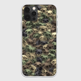 Чехол для iPhone 12 Pro Max с принтом Камуфляж с ленивцами в Белгороде, Силикон |  | sloth | бездельник | джунгли | животные | ленивец | ленивый | лентяй | лицо | милитари | паттрен | тропики | тропический | хаки
