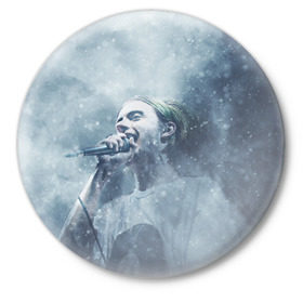 Значок с принтом Пошлая Молли в Белгороде,  металл | круглая форма, металлическая застежка в виде булавки | зима | молли | пошлая молли | реп | снег