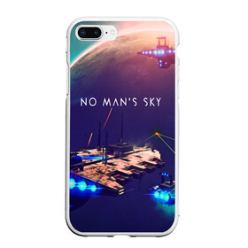 Чехол для iPhone 7Plus/8 Plus матовый с принтом NO MANS SKY в Белгороде, Силикон | Область печати: задняя сторона чехла, без боковых панелей | game | hill | hills | mounatin | mounatins | nms | no mans sky | planet | rock | rocks | sky | snow | space | winter | игры | планеты