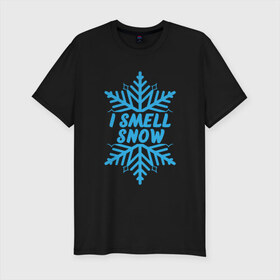 Мужская футболка премиум с принтом Пахнет снегом в Белгороде, 92% хлопок, 8% лайкра | приталенный силуэт, круглый вырез ворота, длина до линии бедра, короткий рукав | 2019 | дед мороз | дом | елка | желание | животные | зима | кабан | милый | мороз | настроение | новый год | пеппа | подарок | позитив | поросенок | праздник | радость | рождество | санта клаус | свинка
