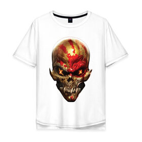 Мужская футболка хлопок Oversize с принтом Five Finger Death Punch в Белгороде, 100% хлопок | свободный крой, круглый ворот, “спинка” длиннее передней части | 5fdp | ffdp | five finger death punch | got your six | groove metal | metal | rock | skull | грув метал | рок