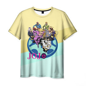 Мужская футболка 3D с принтом JOJO в Белгороде, 100% полиэфир | прямой крой, круглый вырез горловины, длина до линии бедер | adventure | anime | bizzare | jo jo | jojo | logo | manga | аниме | араки | ахегао | джо | джо джо | джоджо | жижа | жожа | жожо | йойо | лого | манга | мульт | мультфильм | отаку | сериал | символ | хирохико | юри | яой