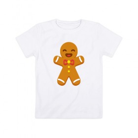 Детская футболка хлопок с принтом Печенька в Белгороде, 100% хлопок | круглый вырез горловины, полуприлегающий силуэт, длина до линии бедер | 