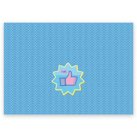 Поздравительная открытка с принтом Сердечки и лайки в Белгороде, 100% бумага | плотность бумаги 280 г/м2, матовая, на обратной стороне линовка и место для марки
 | Тематика изображения на принте: facebook | like | love | абстракция | вк | класс | лайки | палецвверх | сердечки | соцсети | фб | фейсбук