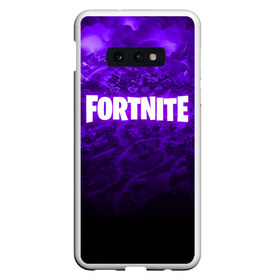 Чехол для Samsung S10E с принтом FORTNITE в Белгороде, Силикон | Область печати: задняя сторона чехла, без боковых панелей | Тематика изображения на принте: 2019 | armor | armour | cybersport | esport | fortnite | game | llama | logo | броня | игра | киберспорт | лама | симулятор строительства | строительство | фиолетовый | фирменные цвета | фортнайт