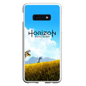 Чехол для Samsung S10E с принтом Horizon Zero Dawn в Белгороде, Силикон | Область печати: задняя сторона чехла, без боковых панелей | aloy | game | horizon zero dawn | hunter | machine | mecha | robot | snow | spear | the frozen wilds | weapon | игры | постапокалипсис | роботы | фентези | элой