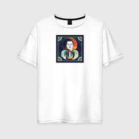 Женская футболка хлопок Oversize с принтом Musk Icon в Белгороде, 100% хлопок | свободный крой, круглый ворот, спущенный рукав, длина до линии бедер
 | elon | elon musk | sapcex | tesla | илон маск | наука