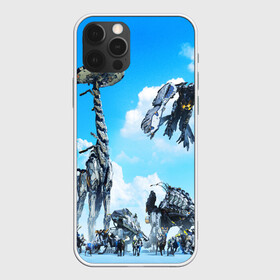 Чехол для iPhone 12 Pro с принтом Horizon Zero Dawn в Белгороде, силикон | область печати: задняя сторона чехла, без боковых панелей | aloy | game | horizon zero dawn | hunter | machine | mecha | robot | snow | spear | the frozen wilds | weapon | игры | постапокалипсис | роботы | фентези | элой