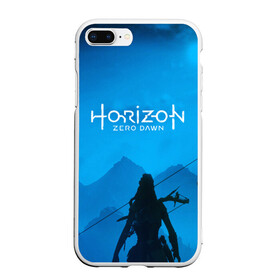 Чехол для iPhone 7Plus/8 Plus матовый с принтом HORIZON ZERO DAWN в Белгороде, Силикон | Область печати: задняя сторона чехла, без боковых панелей | aloy | game | horizon zero dawn | hunter | machine | mecha | robot | snow | spear | the frozen wilds | weapon | игры | постапокалипсис | роботы | фентези | элой