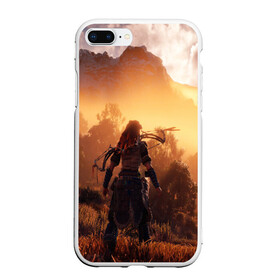 Чехол для iPhone 7Plus/8 Plus матовый с принтом HORIZON ZERO DAWN в Белгороде, Силикон | Область печати: задняя сторона чехла, без боковых панелей | aloy | game | horizon zero dawn | hunter | machine | mecha | robot | snow | spear | the frozen wilds | weapon | игры | постапокалипсис | роботы | фентези | элой