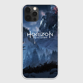 Чехол для iPhone 12 Pro с принтом HORIZON ZERO DAWN в Белгороде, силикон | область печати: задняя сторона чехла, без боковых панелей | aloy | game | horizon zero dawn | hunter | machine | mecha | robot | snow | spear | the frozen wilds | weapon | игры | постапокалипсис | роботы | фентези | элой