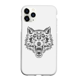 Чехол для iPhone 11 Pro матовый с принтом Свирепый волк в Белгороде, Силикон |  | волк | опасное лицо | свирепость | свирепый | суровый взгляд | хищная рожа | хищник