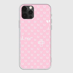 Чехол для iPhone 12 Pro с принтом Lil Peep pink pattern в Белгороде, силикон | область печати: задняя сторона чехла, без боковых панелей | Тематика изображения на принте: benz truck | girls | gustav ahr | heart | hip hop | lil | lil peep | look at the sky tonight | love | peep | rap | rose | лил | лилпип | паттерн | пип | рэп | хип хоп | эмо | эмо реп