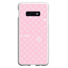 Чехол для Samsung S10E с принтом Lil Peep pink pattern в Белгороде, Силикон | Область печати: задняя сторона чехла, без боковых панелей | Тематика изображения на принте: benz truck | girls | gustav ahr | heart | hip hop | lil | lil peep | look at the sky tonight | love | peep | rap | rose | лил | лилпип | паттерн | пип | рэп | хип хоп | эмо | эмо реп