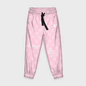 Детские брюки 3D с принтом Lil Peep pink pattern в Белгороде, 100% полиэстер | манжеты по низу, эластичный пояс регулируется шнурком, по бокам два кармана без застежек, внутренняя часть кармана из мелкой сетки | Тематика изображения на принте: benz truck | girls | gustav ahr | heart | hip hop | lil | lil peep | look at the sky tonight | love | peep | rap | rose | лил | лилпип | паттерн | пип | рэп | хип хоп | эмо | эмо реп