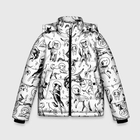 Зимняя куртка для мальчиков 3D с принтом Super Space Dogs в Белгороде, ткань верха — 100% полиэстер; подклад — 100% полиэстер, утеплитель — 100% полиэстер | длина ниже бедра, удлиненная спинка, воротник стойка и отстегивающийся капюшон. Есть боковые карманы с листочкой на кнопках, утяжки по низу изделия и внутренний карман на молнии. 

Предусмотрены светоотражающий принт на спинке, радужный светоотражающий элемент на пуллере молнии и на резинке для утяжки | Тематика изображения на принте: dog | dogs | puppies | puppy | space | star | stars | super | звезды | космический | космонавт | космонавты | космос | летают | скафандр | собака | собаки | собачий | собачка | собачки | супер | щенки | щенок | щеночек | щеночки