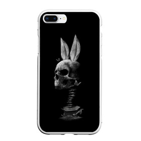 Чехол для iPhone 7Plus/8 Plus матовый с принтом Зая в Белгороде, Силикон | Область печати: задняя сторона чехла, без боковых панелей | бабочки | животные | зая | заяц | кости | кролик | череп | черно белый | черное и белое