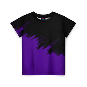 Детская футболка 3D с принтом КРАСКА И НИЧЕГО ЛИШНЕГО! в Белгороде, 100% гипоаллергенный полиэфир | прямой крой, круглый вырез горловины, длина до линии бедер, чуть спущенное плечо, ткань немного тянется | color | dirty | purple | texture | yellow.paints | брызги | брызги красок | желтый | краски | текстура | фиолетовый