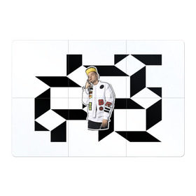 Магнитный плакат 3Х2 с принтом Элджей в Белгороде, Полимерный материал с магнитным слоем | 6 деталей размером 9*9 см | 3d | sayonara boy | группа | квадратики | кубики | лого | логотип | морген | музыка | русский реп | сайонара | элджей