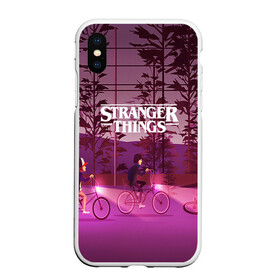 Чехол для iPhone XS Max матовый с принтом STRANGER THINGS в Белгороде, Силикон | Область печати: задняя сторона чехла, без боковых панелей | finn wolfhard | gaten mataraz | millie bobby brown | natalia dyer | stranger things | winona ryder | вайнона райдер | милли бобби браун | оченнь странные дела | очень странные дела | странные события