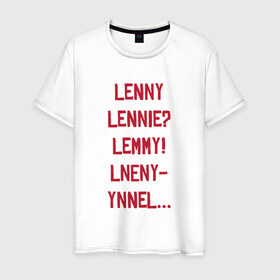 Мужская футболка хлопок с принтом Lenny в Белгороде, 100% хлопок | прямой крой, круглый вырез горловины, длина до линии бедер, слегка спущенное плечо. | Тематика изображения на принте: red dead redemption 2 | в баре | ленни | миссия | напились | прикол | рдр | рдр2 | шутка