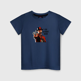 Детская футболка хлопок с принтом Alright boy в Белгороде, 100% хлопок | круглый вырез горловины, полуприлегающий силуэт, длина до линии бедер | rdr2 | red dead redemption 2 | артур | морган | прикол | рдр | рдр2 | шутка