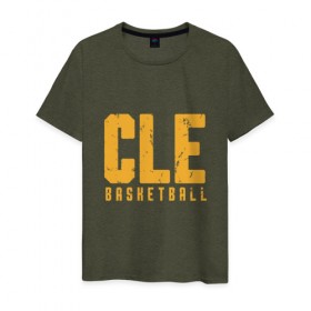 Мужская футболка хлопок с принтом Cleveland Basketball в Белгороде, 100% хлопок | прямой крой, круглый вырез горловины, длина до линии бедер, слегка спущенное плечо. | 