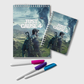 Блокнот с принтом Just Cause 4 в Белгороде, 100% бумага | 48 листов, плотность листов — 60 г/м2, плотность картонной обложки — 250 г/м2. Листы скреплены удобной пружинной спиралью. Цвет линий — светло-серый
 | Тематика изображения на принте: just cause