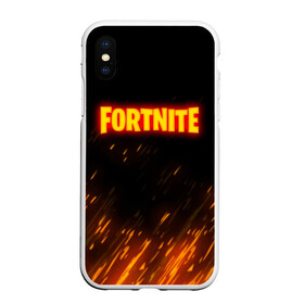 Чехол для iPhone XS Max матовый с принтом FORTNITE FIRE в Белгороде, Силикон | Область печати: задняя сторона чехла, без боковых панелей | 2019 | armor | armour | cybersport | esport | fire | fortnite | game | llama | logo | броня | игра | киберспорт | лама | симулятор строительства | строительство | фиолетовый | фирменные цвета | фортнайт