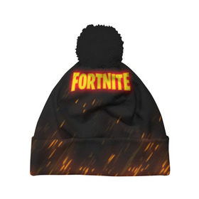 Шапка 3D c помпоном с принтом FORTNITE FIRE в Белгороде, 100% полиэстер | универсальный размер, печать по всей поверхности изделия | 2019 | armor | armour | cybersport | esport | fire | fortnite | game | llama | logo | броня | игра | киберспорт | лама | симулятор строительства | строительство | фиолетовый | фирменные цвета | фортнайт