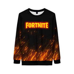 Женский свитшот 3D с принтом FORTNITE FIRE в Белгороде, 100% полиэстер с мягким внутренним слоем | круглый вырез горловины, мягкая резинка на манжетах и поясе, свободная посадка по фигуре | 2019 | armor | armour | cybersport | esport | fire | fortnite | game | llama | logo | броня | игра | киберспорт | лама | симулятор строительства | строительство | фиолетовый | фирменные цвета | фортнайт