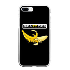 Чехол для iPhone 7Plus/8 Plus матовый с принтом Brazzers в Белгороде, Силикон | Область печати: задняя сторона чехла, без боковых панелей | brazzers | банан | бразерс | логотип | надпись | прикол | юмор