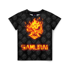 Детская футболка 3D с принтом РЮКЗАК CYBERPUNK 2077 SAMURAI в Белгороде, 100% гипоаллергенный полиэфир | прямой крой, круглый вырез горловины, длина до линии бедер, чуть спущенное плечо, ткань немного тянется | 2019 | cd project red | cyberpunk 2077 | future | hack | night city | samurai | sci fi | андроиды | безумие | будущее | киберпанк 2077 | логотип | роботы | самураи | цифры