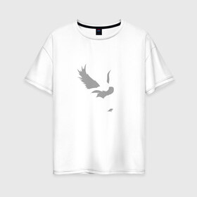 Женская футболка хлопок Oversize с принтом Хабиб (Air) в Белгороде, 100% хлопок | свободный крой, круглый ворот, спущенный рукав, длина до линии бедер
 | air | eagle | khabib | nurmagomedov | ssru | нурмагомедов | орел | хабиб