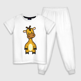 Детская пижама хлопок с принтом Зверинец в Белгороде, 100% хлопок |  брюки и футболка прямого кроя, без карманов, на брюках мягкая резинка на поясе и по низу штанин
 | животное | животные | жираф | звери | зверинец | зверь | милые | мульт | мультяшные | мультяшный