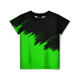 Детская футболка 3D с принтом КРАСКА И НИЧЕГО ЛИШНЕГО! в Белгороде, 100% гипоаллергенный полиэфир | прямой крой, круглый вырез горловины, длина до линии бедер, чуть спущенное плечо, ткань немного тянется | color | dirty | green | texture | yellow.paints | брызги | брызги красок | желтый | зеленый | краски | текстура