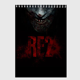 Скетчбук с принтом Resident Evil 2 в Белгороде, 100% бумага
 | 48 листов, плотность листов — 100 г/м2, плотность картонной обложки — 250 г/м2. Листы скреплены сверху удобной пружинной спиралью | 2 | 2019 | dark | evil | game | horror | resident | zombie | зомби | зубы | игра | кровь | лого | обитель зла | ужас