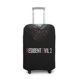 Чехол для чемодана 3D с принтом Resident Evil 2 в Белгороде, 86% полиэфир, 14% спандекс | двустороннее нанесение принта, прорези для ручек и колес | Тематика изображения на принте: 2 | 2019 | dark | evil | game | horror | resident | zombie | зомби | зубы | игра | кровь | лого | обитель зла | ужас