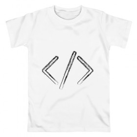 Мужская футболка хлопок с принтом Программирование в Белгороде, 100% хлопок | прямой крой, круглый вырез горловины, длина до линии бедер, слегка спущенное плечо. | html | код | программирование | программист