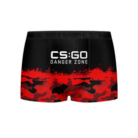 Мужские трусы 3D с принтом CS:GO - Danger Zone в Белгороде, 50% хлопок, 50% полиэстер | классическая посадка, на поясе мягкая тканевая резинка | Тематика изображения на принте: asiimov | beast | counter | counter strike | counterstrike | cs go | cs:go | csgo | danger | global | hyper | offensive | strike | zone | азимов | гоу | контер | контр | контра | контрстрайк | страйк | сы пщ