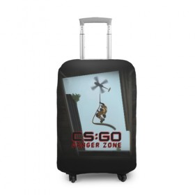 Чехол для чемодана 3D с принтом CS:GO - Danger Zone в Белгороде, 86% полиэфир, 14% спандекс | двустороннее нанесение принта, прорези для ручек и колес | 