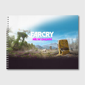 Альбом для рисования с принтом FAR CRY NEW DAWN в Белгороде, 100% бумага
 | матовая бумага, плотность 200 мг. | action | far cry | far cry new dawn | game | gamer | montana | player | shooter | usa | врата эдема | знак | игра | культ | секта | символ | символика | шутер | эдем