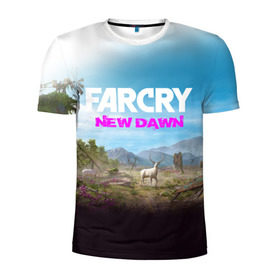 Мужская футболка 3D спортивная с принтом FAR CRY NEW DAWN в Белгороде, 100% полиэстер с улучшенными характеристиками | приталенный силуэт, круглая горловина, широкие плечи, сужается к линии бедра | Тематика изображения на принте: action | far cry | far cry new dawn | game | gamer | montana | player | shooter | usa | врата эдема | знак | игра | культ | секта | символ | символика | шутер | эдем