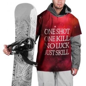 Накидка на куртку 3D с принтом One Shot One Kill в Белгороде, 100% полиэстер |  | counter strike. one shot | cs go | csgo | game | one kill | ван шот | красный | лого | надпись | текст