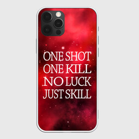 Чехол для iPhone 12 Pro Max с принтом One Shot One Kill в Белгороде, Силикон |  | Тематика изображения на принте: counter strike. one shot | cs go | csgo | game | one kill | ван шот | красный | лого | надпись | текст