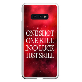 Чехол для Samsung S10E с принтом One Shot One Kill в Белгороде, Силикон | Область печати: задняя сторона чехла, без боковых панелей | counter strike. one shot | cs go | csgo | game | one kill | ван шот | красный | лого | надпись | текст