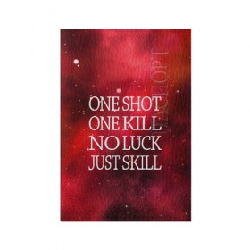Обложка для паспорта матовая кожа с принтом One Shot One Kill в Белгороде, натуральная матовая кожа | размер 19,3 х 13,7 см; прозрачные пластиковые крепления | Тематика изображения на принте: counter strike. one shot | cs go | csgo | game | one kill | ван шот | красный | лого | надпись | текст