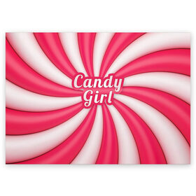 Поздравительная открытка с принтом Candy Girl в Белгороде, 100% бумага | плотность бумаги 280 г/м2, матовая, на обратной стороне линовка и место для марки
 | вкусняшка | карамель | конфета | милый | няша | розовый | сладкая девочка | сладость