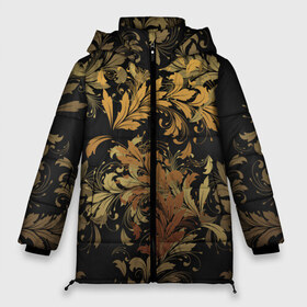 Женская зимняя куртка 3D с принтом Gold P - 36577512ik в Белгороде, верх — 100% полиэстер; подкладка — 100% полиэстер; утеплитель — 100% полиэстер | длина ниже бедра, силуэт Оверсайз. Есть воротник-стойка, отстегивающийся капюшон и ветрозащитная планка. 

Боковые карманы с листочкой на кнопках и внутренний карман на молнии | 36577512ik | black | calligraphy | city | dark | geek | gold | ornament patter | permension | style | золото | каллиграфия | орнамент | стиль | темный | узор | узоры | черный